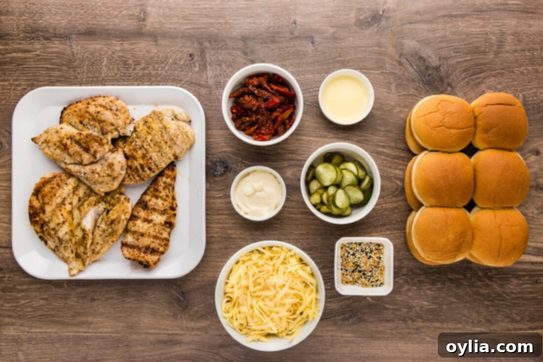 Ingredients for Gouda Chicken Sliders