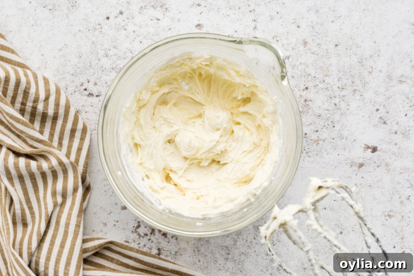Cream cheese mixture in a bowl