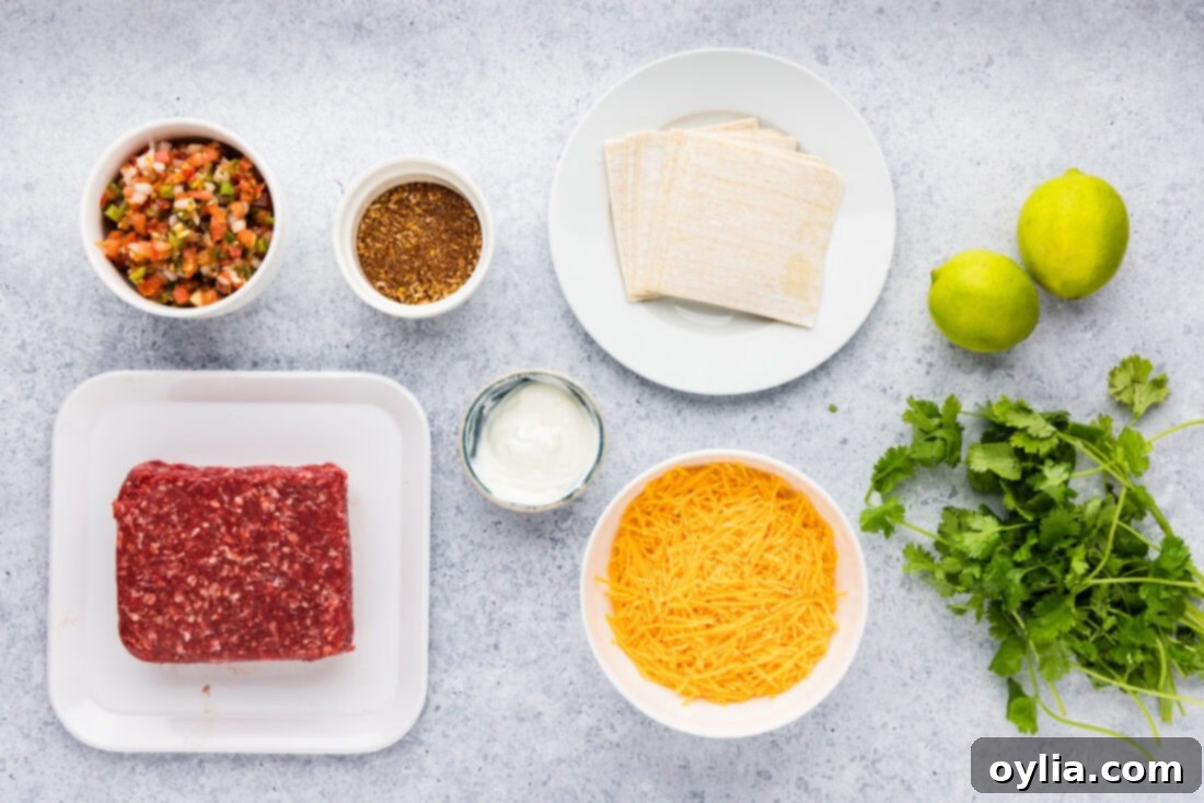 Ingredients for Taco Cups