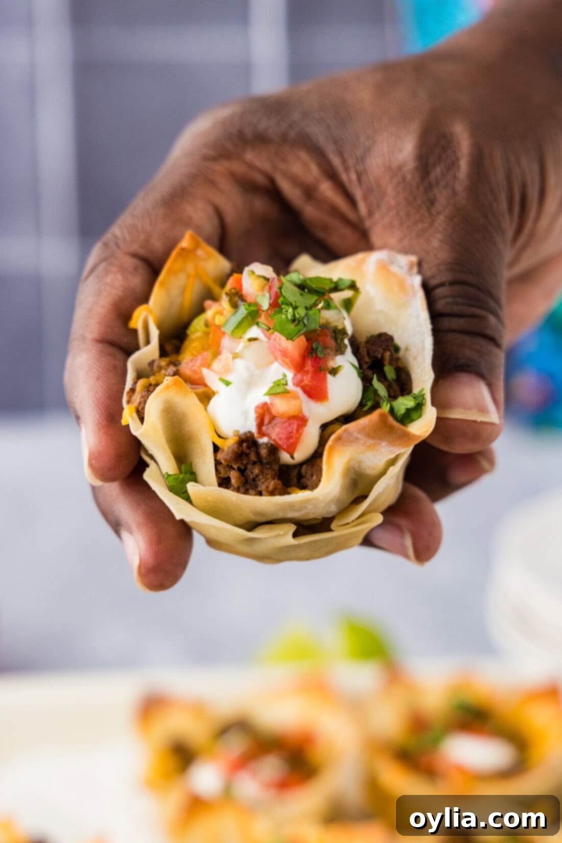 Hand holding a Taco Cup