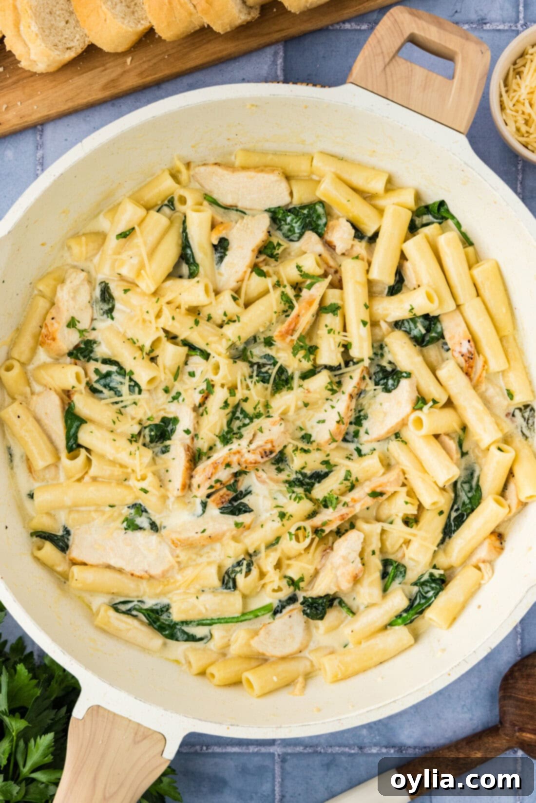 Garlic Chicken Pasta Perfection 2 Skillet of Creamy Garlic Chicken Pasta